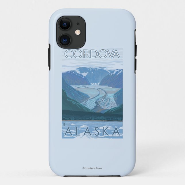 Funda De Case-Mate Para iPhone Escena del glaciar - Cordova, Alaska (Reverso)