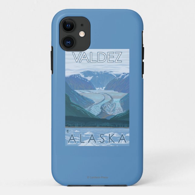 Funda De Case-Mate Para iPhone Escena del glaciar - Valdez, Alaska (Reverso)