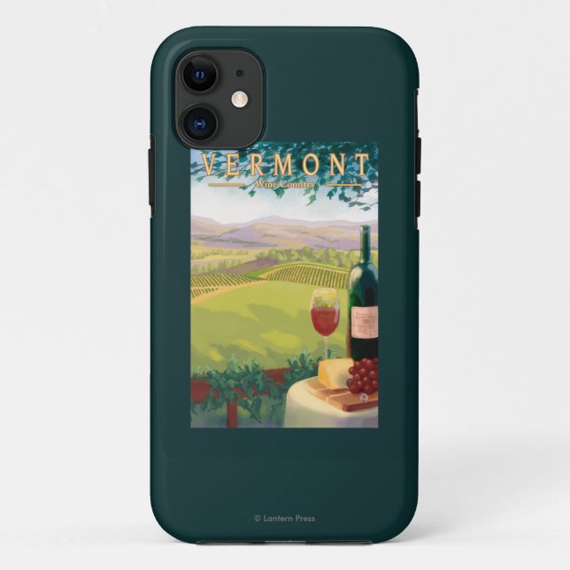 Funda De Case-Mate Para iPhone Escena del país de VermontWine (Reverso)