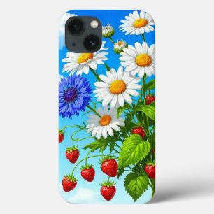 Funda Para iPhone 13 Escena Floral y de Frutas Colorida