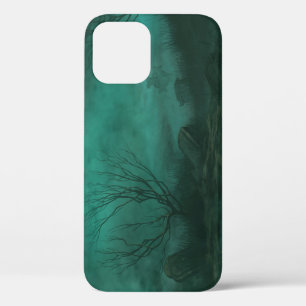 Funda Para iPhone 12 Escena lunar de cementerio abandonado