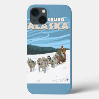 Funda Para iPhone 13 Escena Sledding del perro - Petersburgo, Alaska