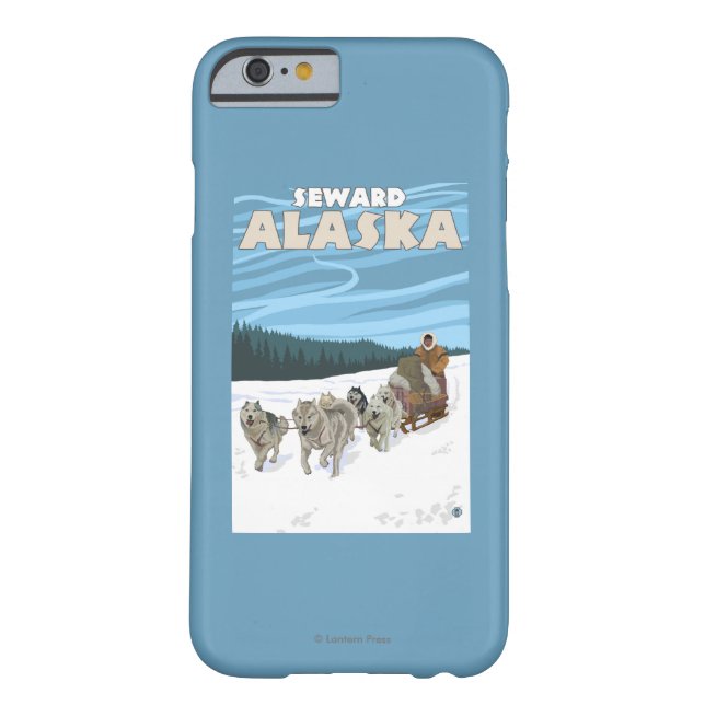Funda De Case-Mate Para iPhone Escena Sledding del perro - Seward, Alaska (Reverso)