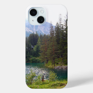 Funda Para iPhone 15 Escenario alpino Forrest y foto del lago