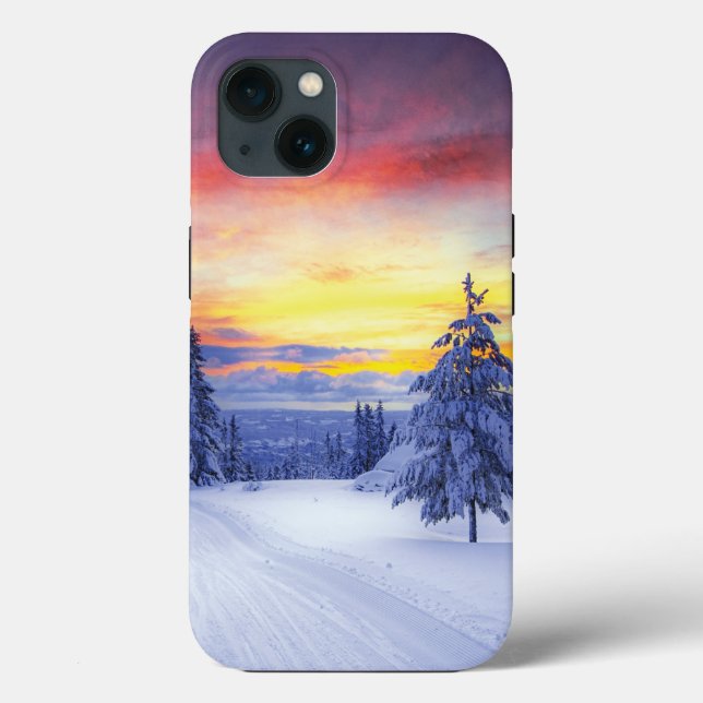 Funda De Case-Mate Para iPhone Escenario de invierno (Reverso )