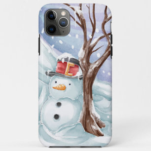 Funda Para iPhone 11 Pro Max Escenario De Snowman E Invierno