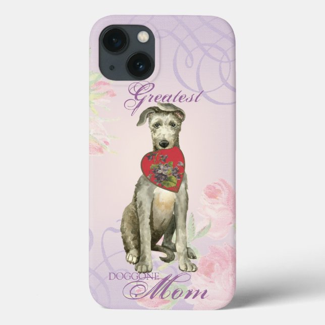 Funda De Case-Mate Para iPhone Escocés Deerhound Heart Mom (Reverso)