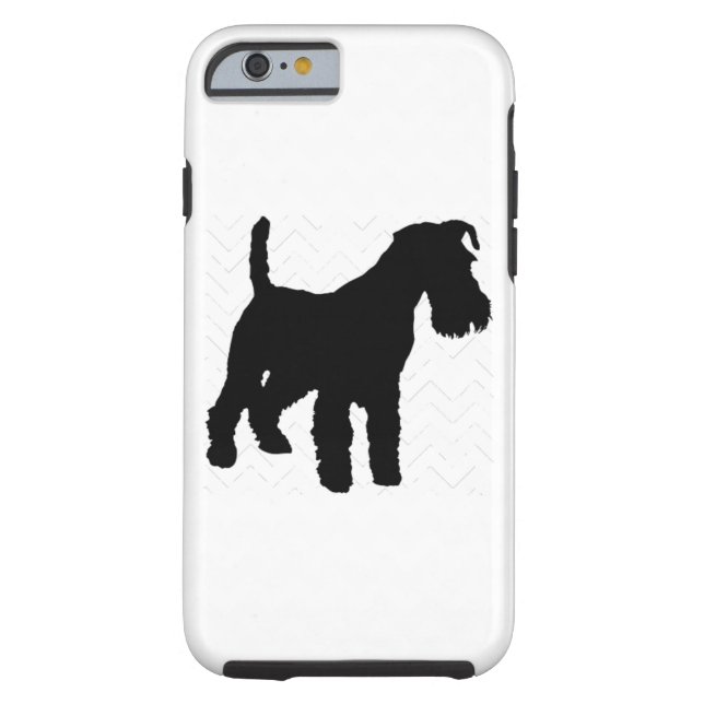 Funda De Case-Mate Para iPhone Escoja su silueta del Schnauzer de Chevron del (Reverso)