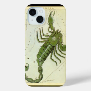 Funda Para iPhone 15 Escorpio, Constellación Vintage Espejo de Urania