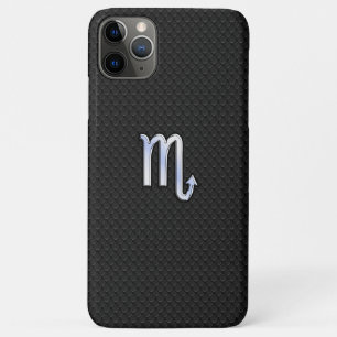 Funda Para iPhone 11 Pro Max Escorpio Cromo zodiaco como piel de serpiente negr