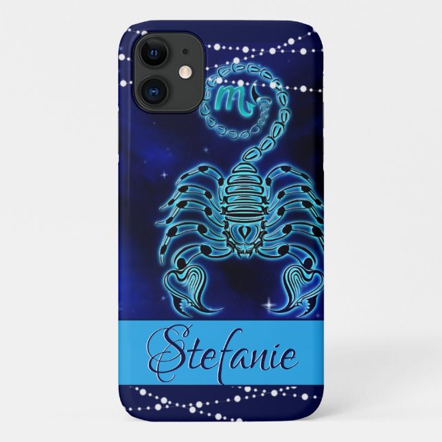 Funda De Case-Mate Para iPhone Escorpio en azul oscuro (Reverso)