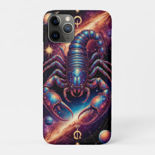 Funda Para iPhone 11 Pro Escorpión Cósmico en Espacio Galáctico Vibrante