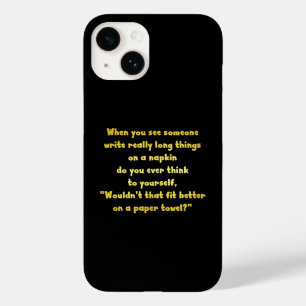 Funda Para iPhone 14 De Case-Mate Escribiendo divertida en un Chiste de servilletas