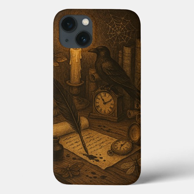Funda De Case-Mate Para iPhone Escritorio de cuervo (Reverso)