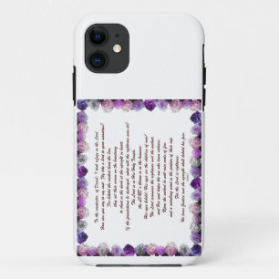Funda Para iPhone 11 Escritura, Salmo 11, Rosas Púrpura