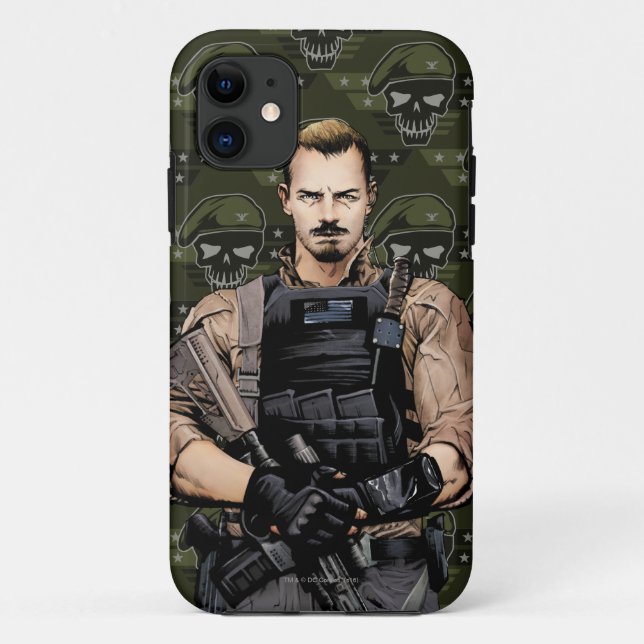 Funda De Case-Mate Para iPhone Escuadrón suicida | Arte de cómics de Rick Flag (Reverso)