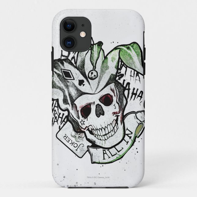 Funda De Case-Mate Para iPhone Escuadrón suicida | Broker Skull "All In" Tattoo A (Reverso)
