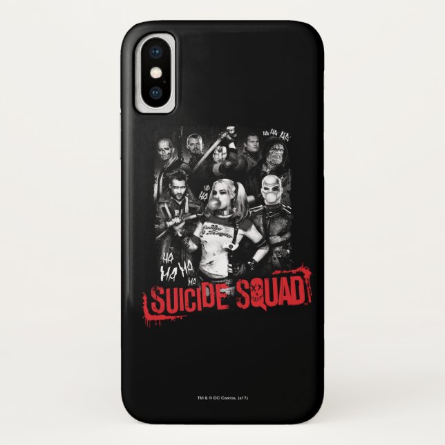Funda De Case-Mate Para iPhone Escuadrón suicida | Foto grupal de Grunge (Reverso)