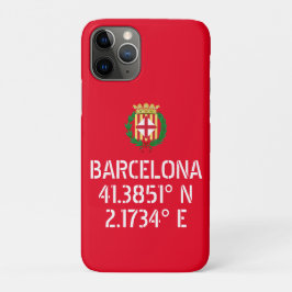 Funda Para iPhone 11 Pro Escudo de armas de longitud de latitud de Barcelon