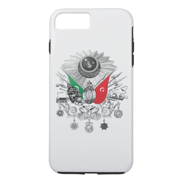Funda De Case-Mate Para iPhone Escudo de armas del Grayscale del imperio otomano (Reverso)