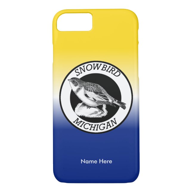 Funda De Case-Mate Para iPhone Escudo de aves de Nieves de MIchigan (Reverso)