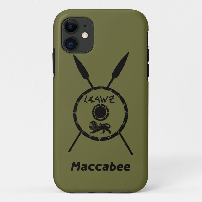 Funda De Case-Mate Para iPhone Escudo De Macabee Y Spears Sumidos (Reverso)