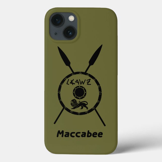 Funda De Case-Mate Para iPhone Escudo De Macabee Y Spears Sumidos (Reverso)