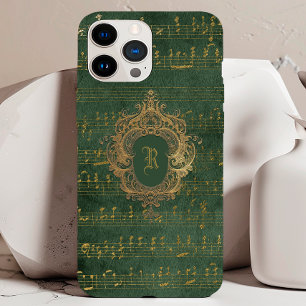 Funda Para iPhone 15 Escudo de Monograma Vintage Manuscrito de la músic