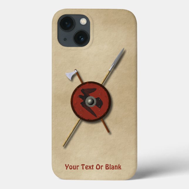 Funda De Case-Mate Para iPhone Escudo De Raven Viking Y Armas (Reverso)