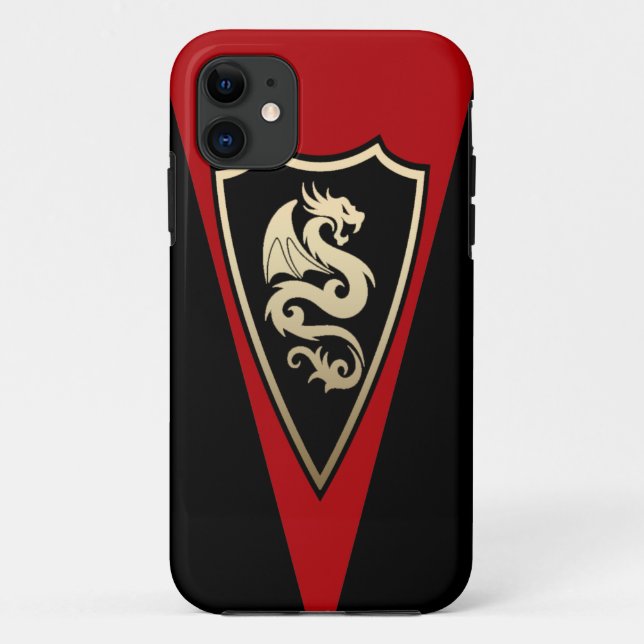 Funda De Case-Mate Para iPhone Escudo del dragón (Reverso)