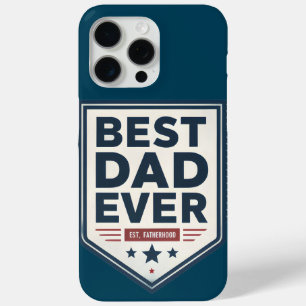 Funda Para iPhone 15 Pro Max Escudo Emblema Diseño Mejor Papá del Mundo Heráldi