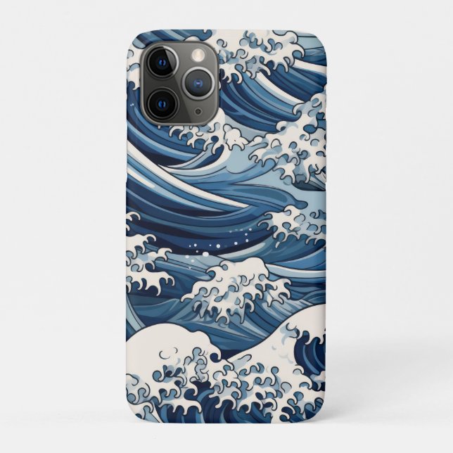 Funda De Case-Mate Para iPhone Escudos efímeros: Reimaginan las olas de Hokusai (Reverso)