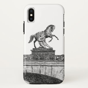 Funda Para iPhone X Escultura de caballo vintage en el puente de Anich