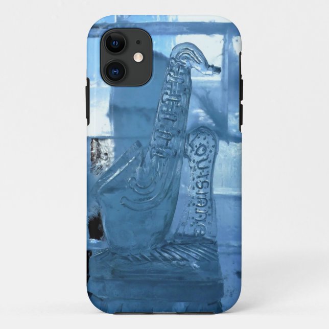 Funda De Case-Mate Para iPhone Escultura de hielo saxofón, Quebec, Canadá (Reverso)