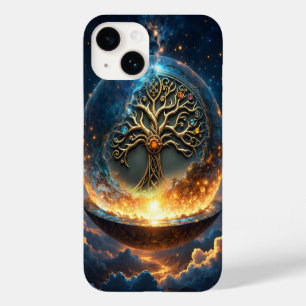 Funda Para iPhone 14 De Case-Mate Esfera de la Vida – El Árbol del Mundo Dorado.