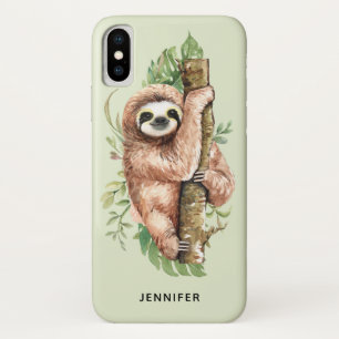 Funda Para iPhone X Eslora de acuarela y hojas tropicales