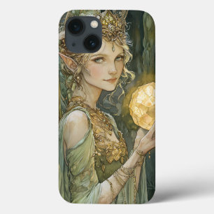Funda Para iPhone 13 Esmeralda encantada Fairy Crystal Ball Fantasy Art