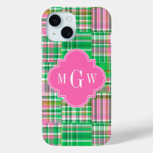 title_seo2 Esmeralda Rosa Brillante Madras Preppy de Parche C