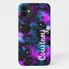 Funda Para iPhone 11 Espacio cósmico Purple Blue Galaxy personalizado