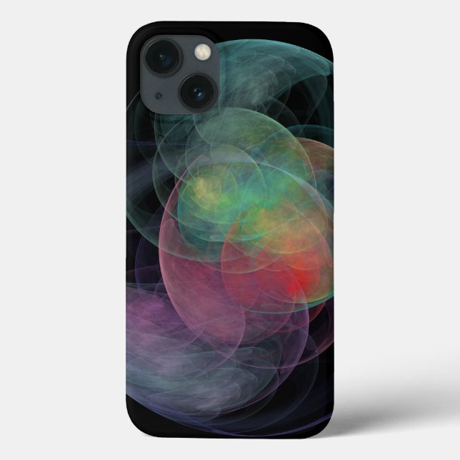 Funda De Case-Mate Para iPhone Espacio de arte abstracto Shell (Reverso)