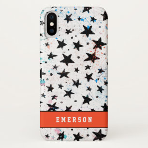 Funda Para iPhone X espacio dibujado mano moderna y estrellas de la