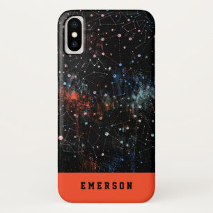 Funda Para iPhone X espacio dibujado mano moderna y estrellas de la