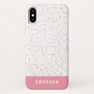 Funda Para iPhone X espacio dibujado mano moderna y estrellas de la