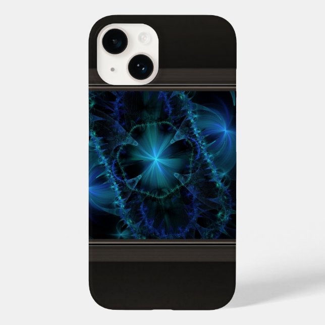 Funda De Case-Mate Para iPhone Espacio Fractal Azul (Reverso )