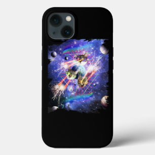 Funda Para iPhone 13 Espacio Láser De Gato Ojo Gatitos Gatos Con Vidrio