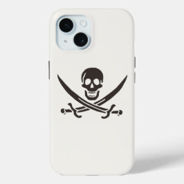 Funda Para iPhone 15 Espadas de cráneo de obsidiana Bandera pirata de C