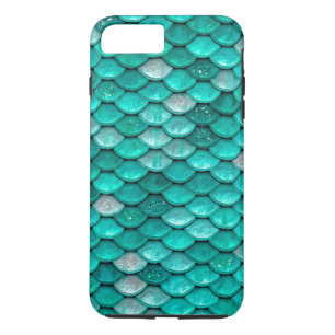 Funda Para iPhone 8 Plus/7 Plus Esparkle Purpurina Green Aqua Mermaid Scales