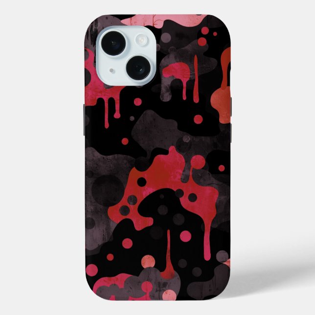 Funda De Case-Mate Para iPhone Espectacular patrón de camo rojo miedo escalofrian (Reverso )