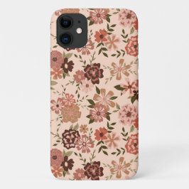 Funda Para iPhone 11 Espectacular patrón floral marrón