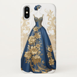Funda Para iPhone X Espectáculo azul y dorado